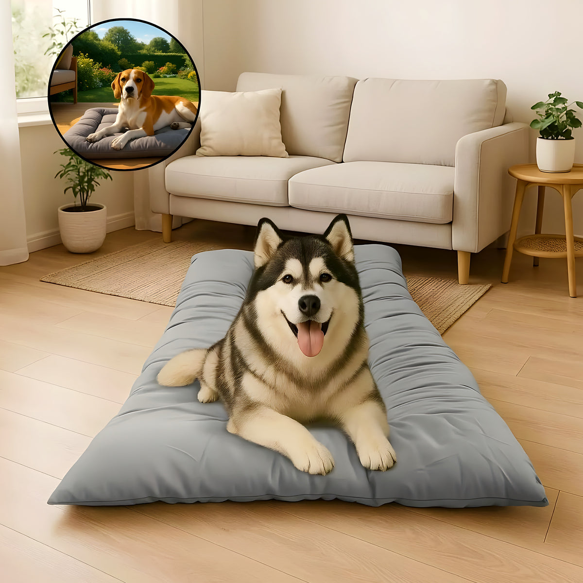 Coussin matelas rafraîchissant stable pour chien, L ou XL