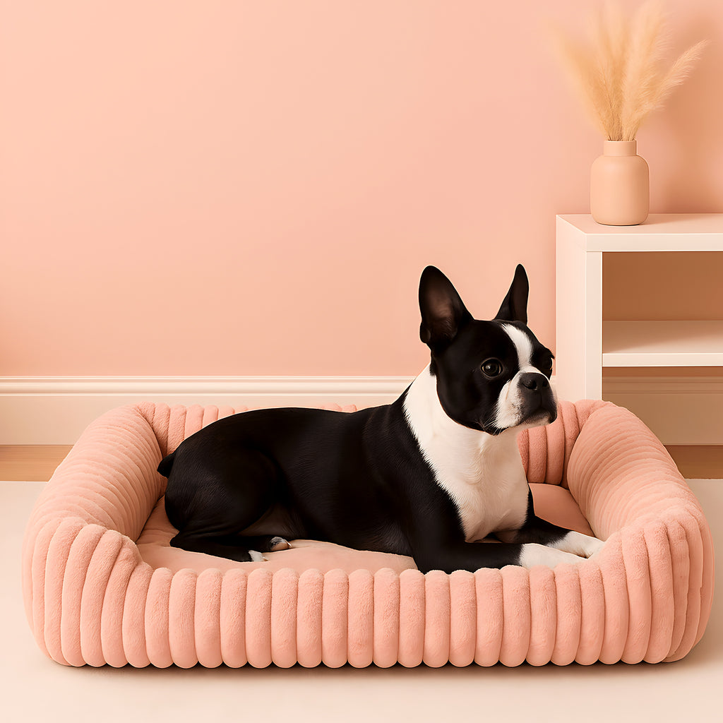 Coussin nid en velours pour chien, 5 coloris, 4 tailles