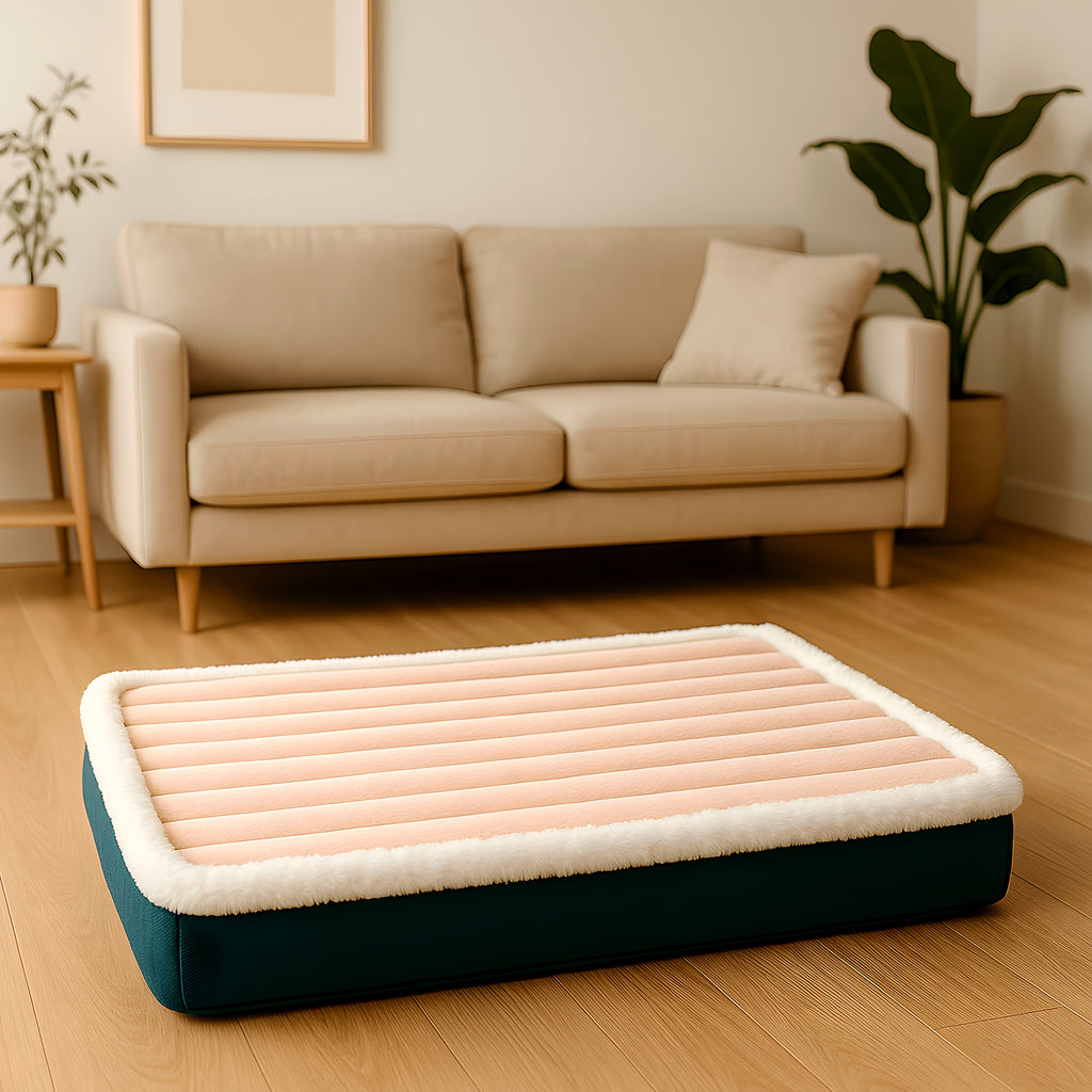 Coussin orthopédique matelassé en flanelle pour chien
