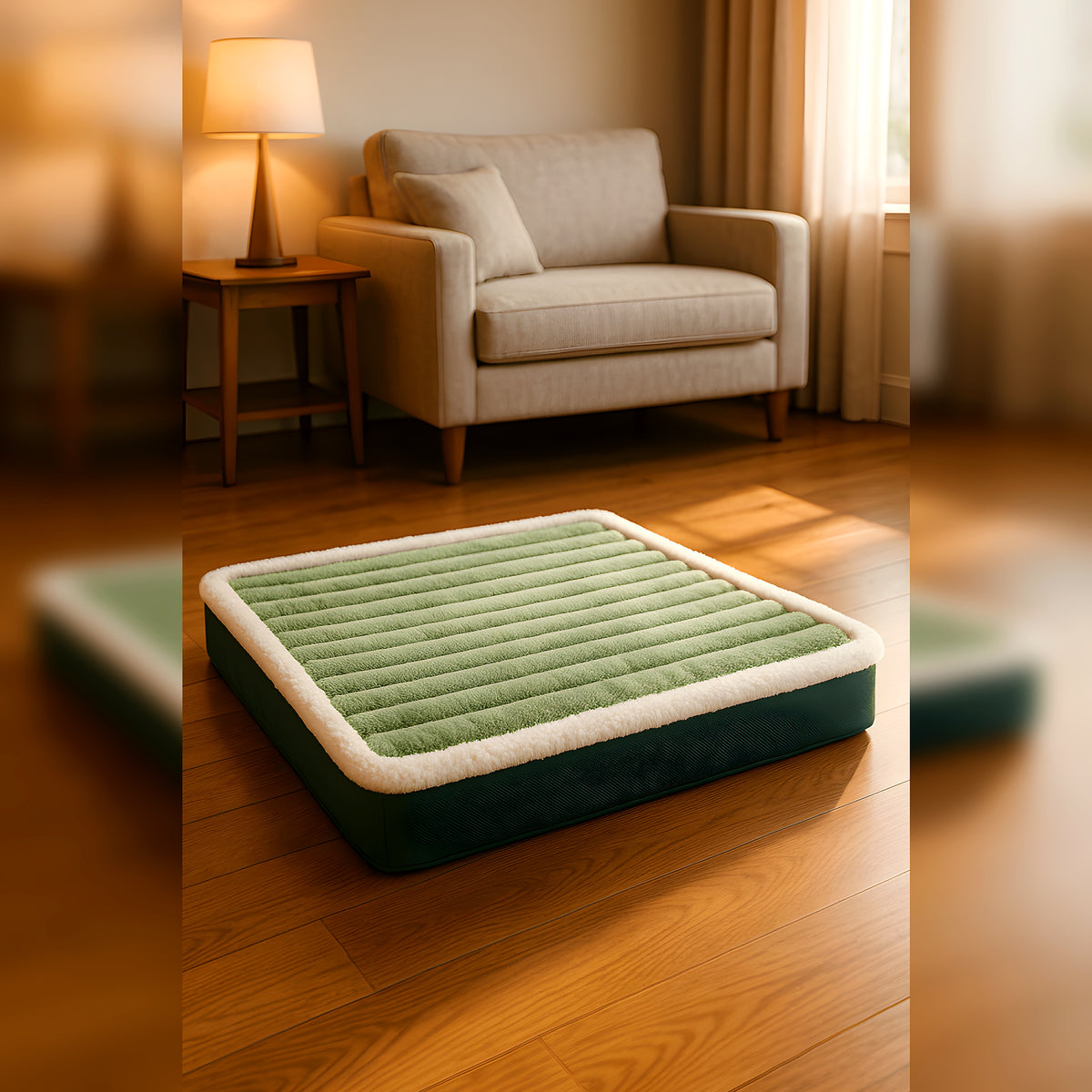 Coussin orthopédique matelassé en flanelle pour chien
