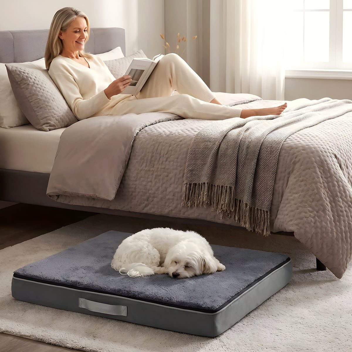 Coussin orthopédique réversible été/hiver pour chien