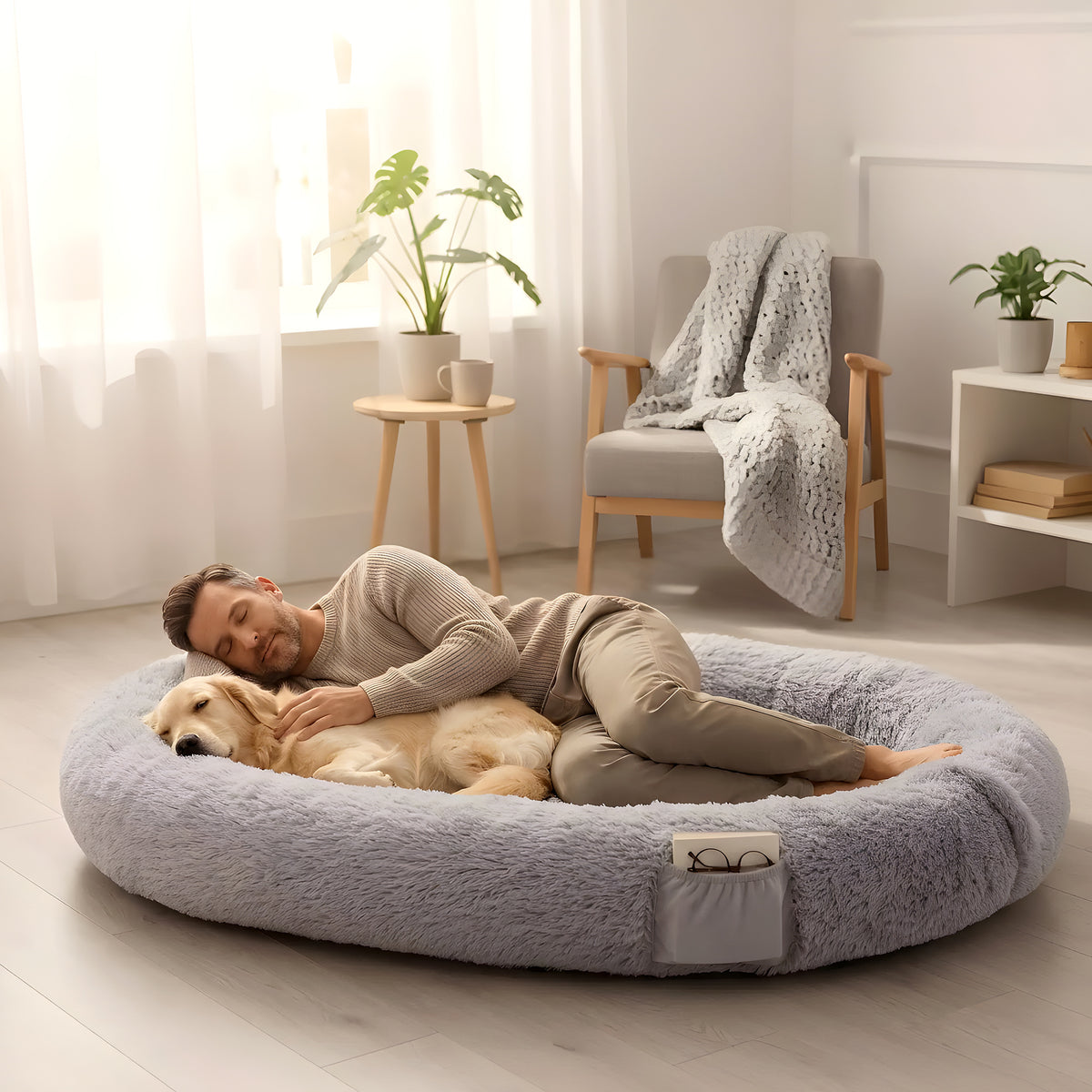 Coussin ovale XXL à mémoire de forme pour chien