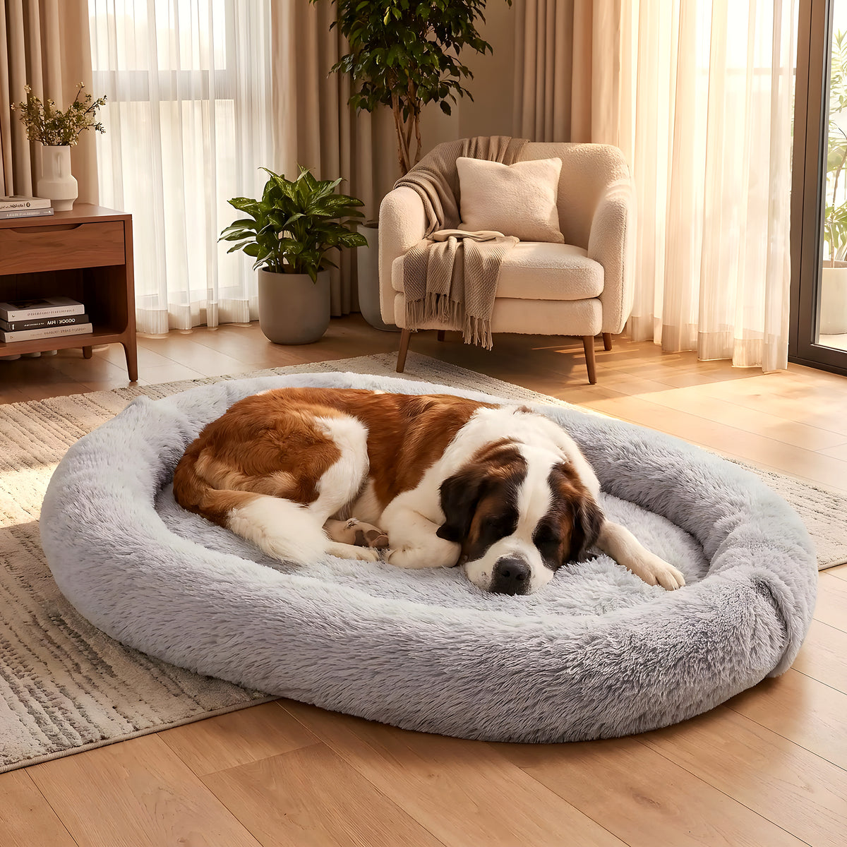 Coussin ovale XXL à mémoire de forme pour chien