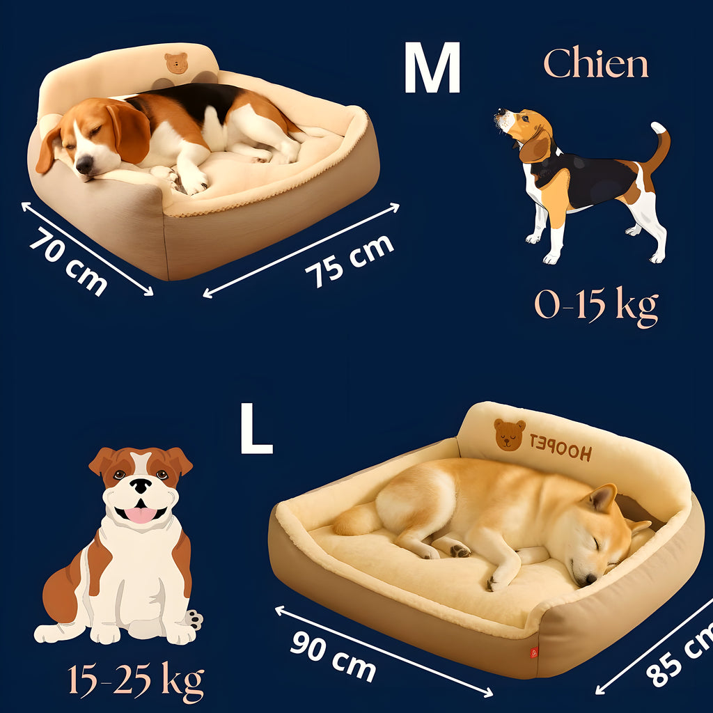 Coussin panier beige en Oxford imperméable pour chien