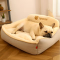 Coussin panier beige en Oxford imperméable pour chien