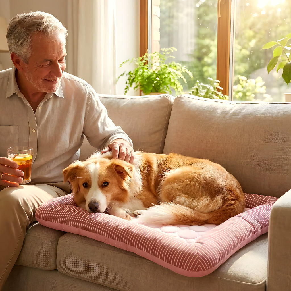 Coussin rafraîchissant à bords rembourrés pour chien