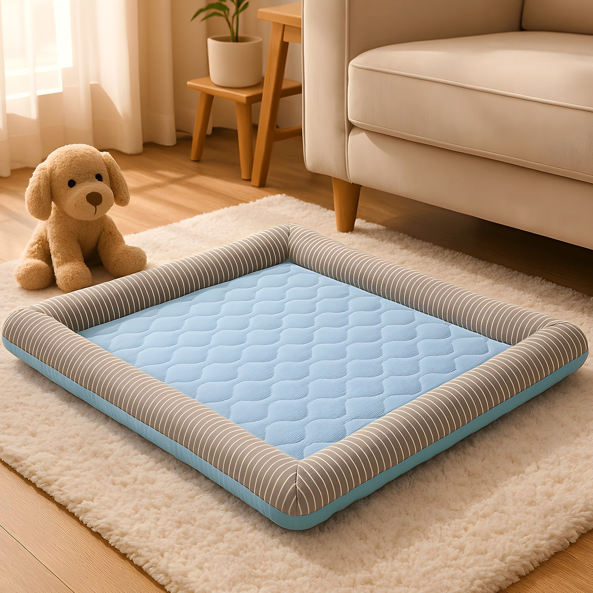 Coussin rafraîchissant en coton et Oxford pour chien