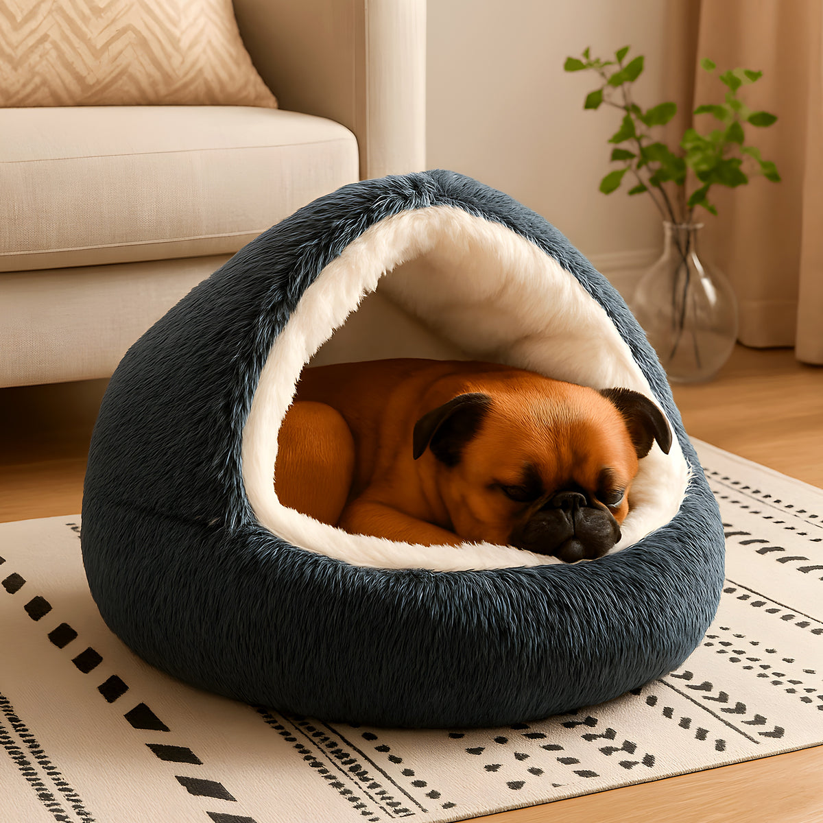 Coussin rond anti-stress en peluche, 4 coloris chauds