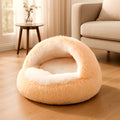 Coussin rond anti-stress en peluche, 4 coloris chauds