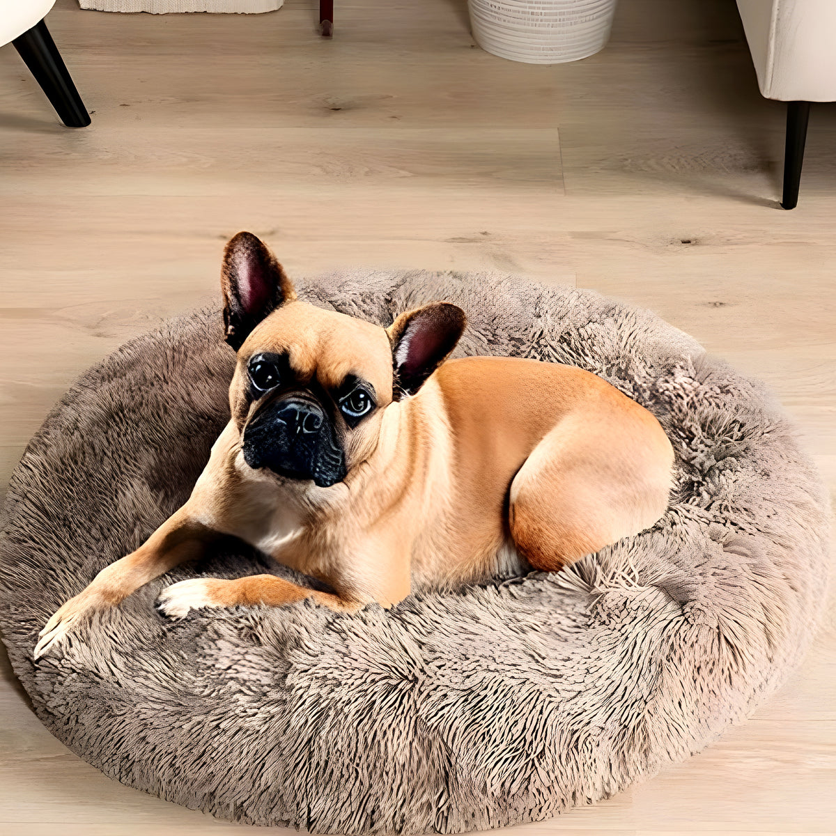 Coussin rond enveloppant pour chien, Ø40 à 100 cm