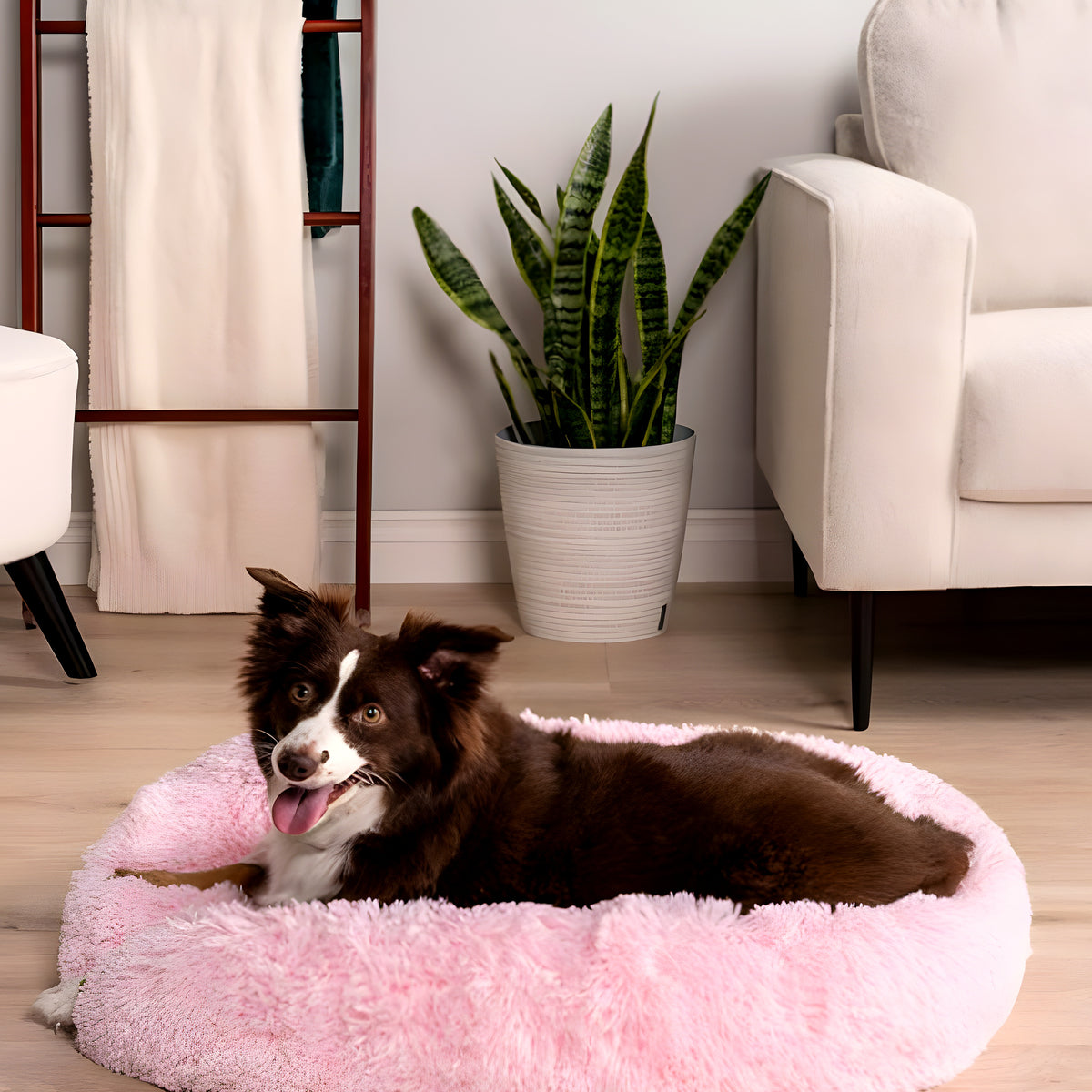 Coussin rond enveloppant pour chien, Ø40 à 100 cm