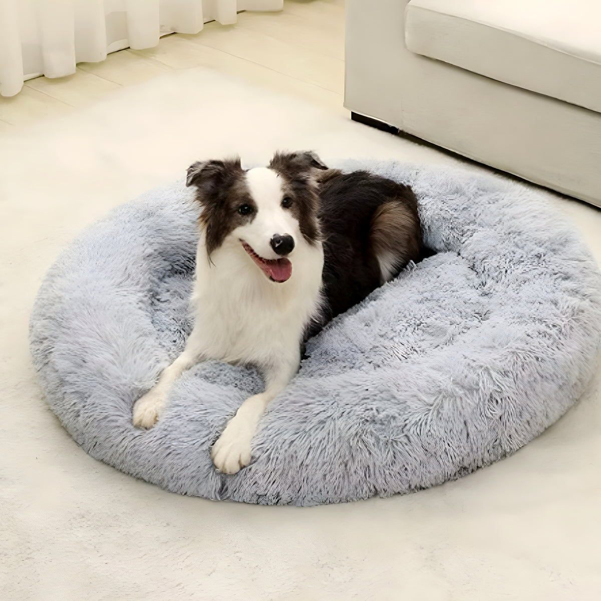 Coussin rond enveloppant pour chien, Ø40 à 100 cm