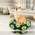Coussin rond moelleux en coton pour chien, 5 motifs