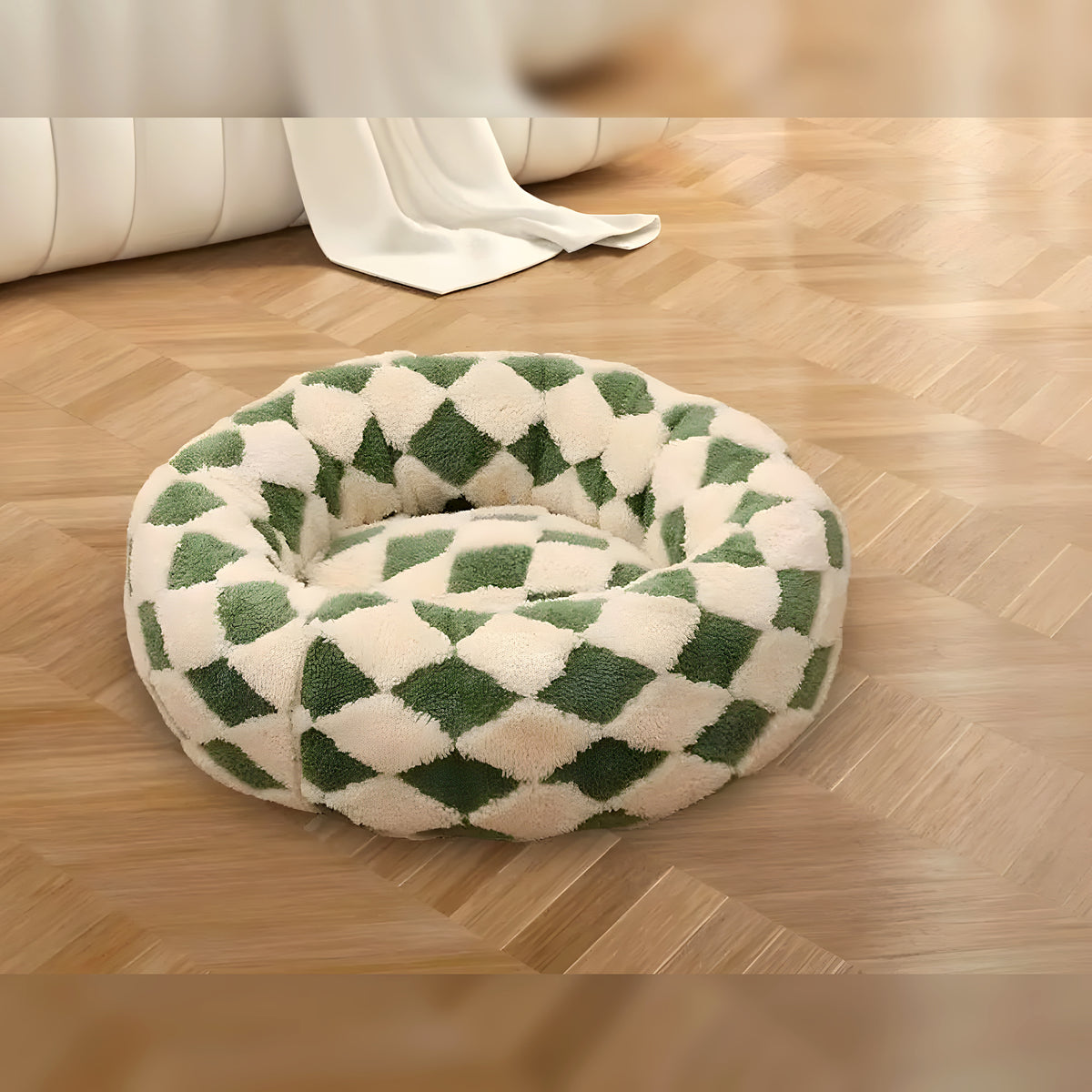 Coussin rond moelleux en coton pour chien, 5 motifs