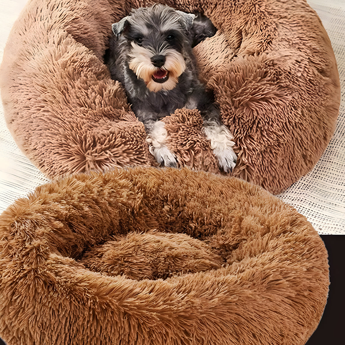 Coussin rond respirant anti-odeurs pour chien, Ø50 à 100 cm