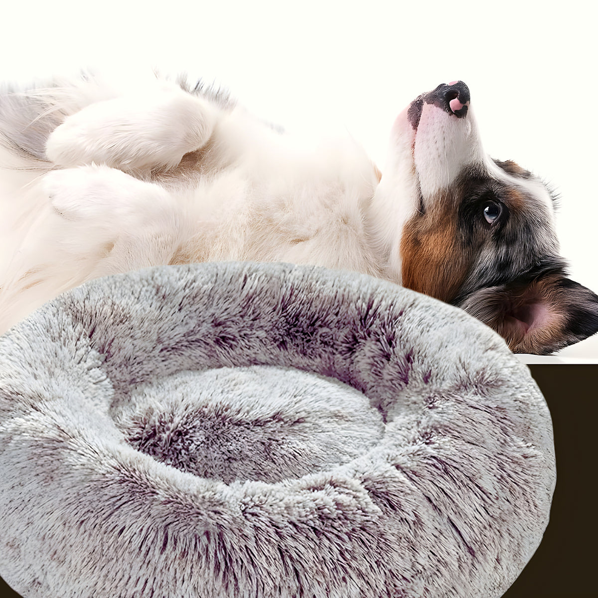 Coussin rond respirant anti-odeurs pour chien, Ø50 à 100 cm