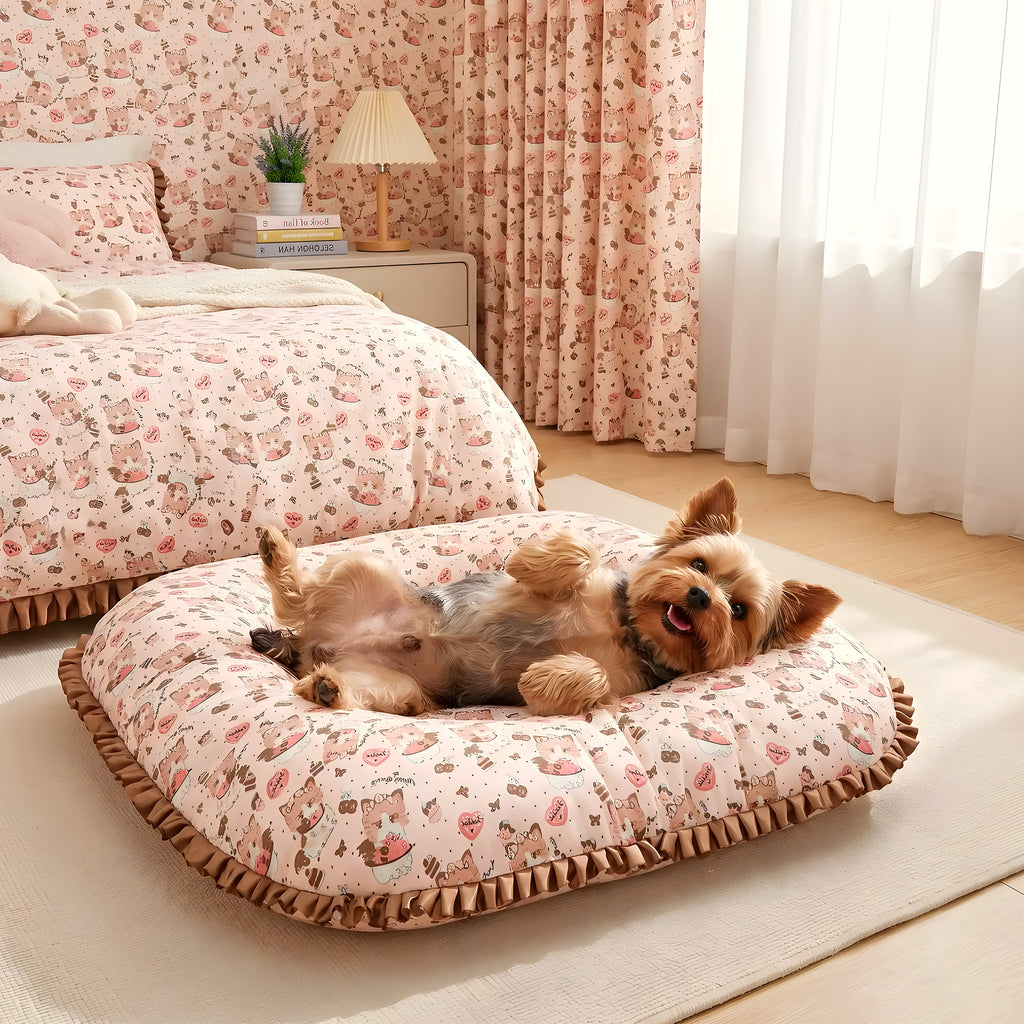 Coussin rond sécurisant pour petit chien, 3 tailles
