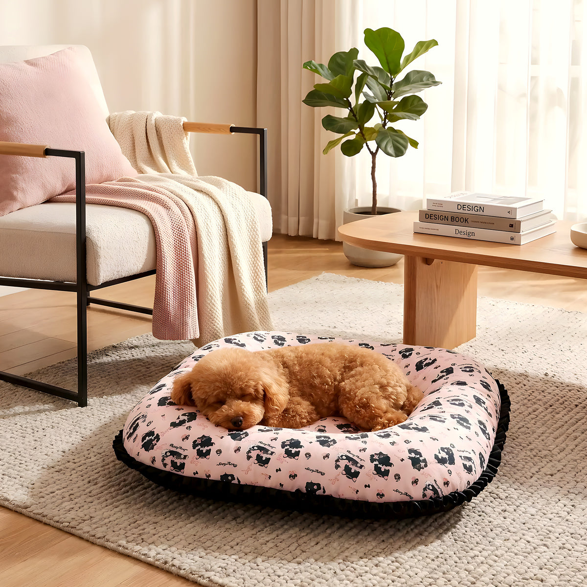 Coussin rond sécurisant pour petit chien, 3 tailles