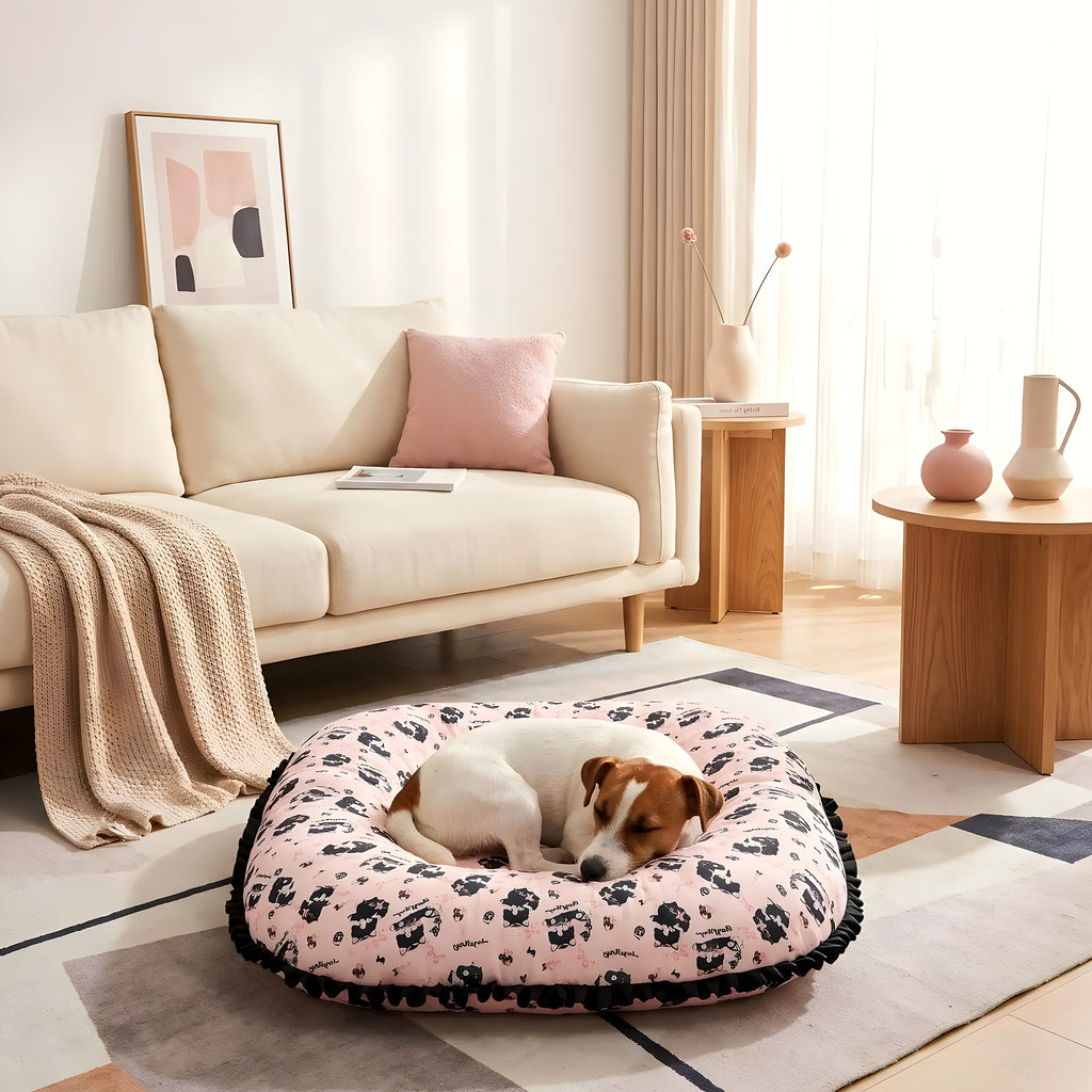Coussin rond sécurisant pour petit chien, 3 tailles