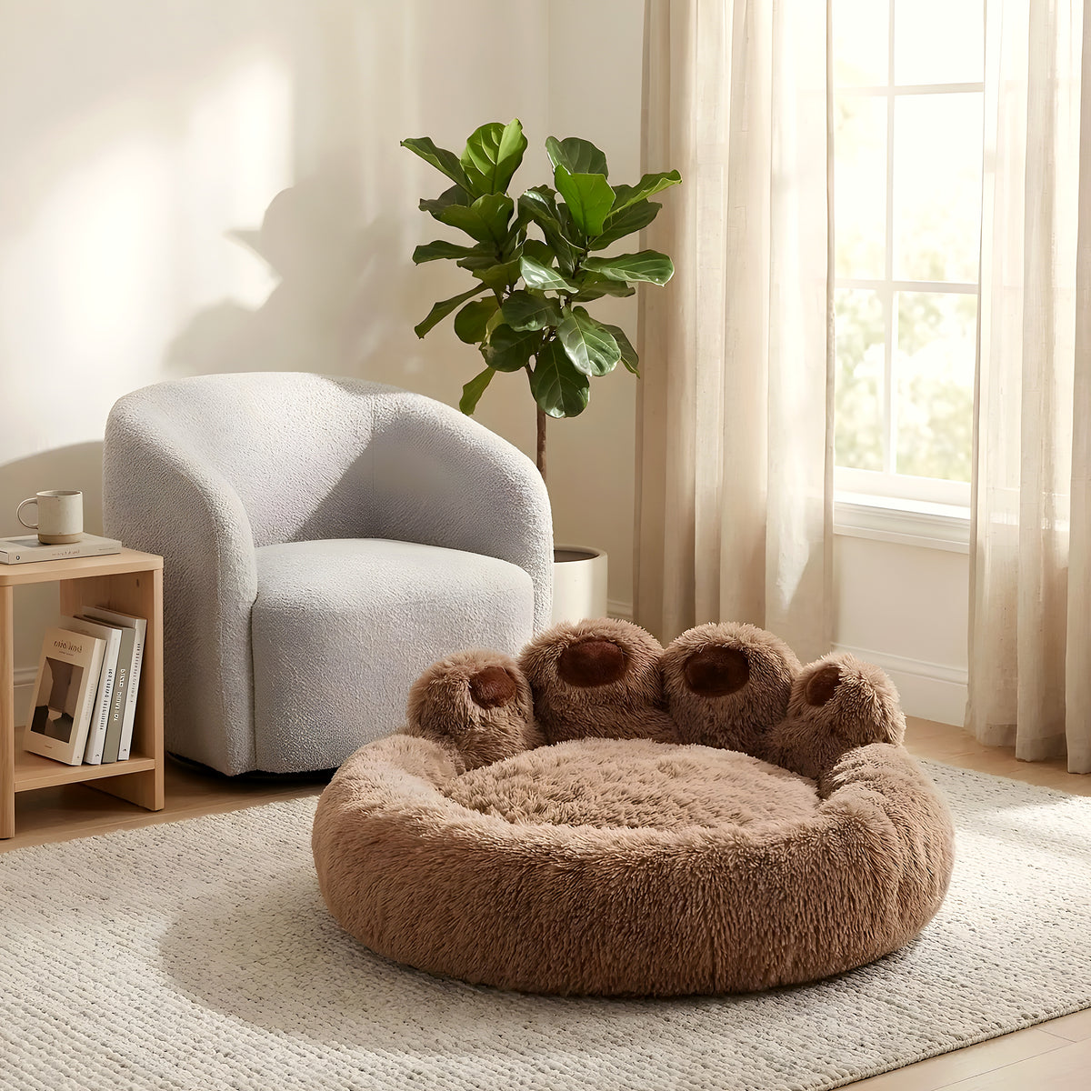 Coussin sofa en velours côtelé pour chien, M à XL