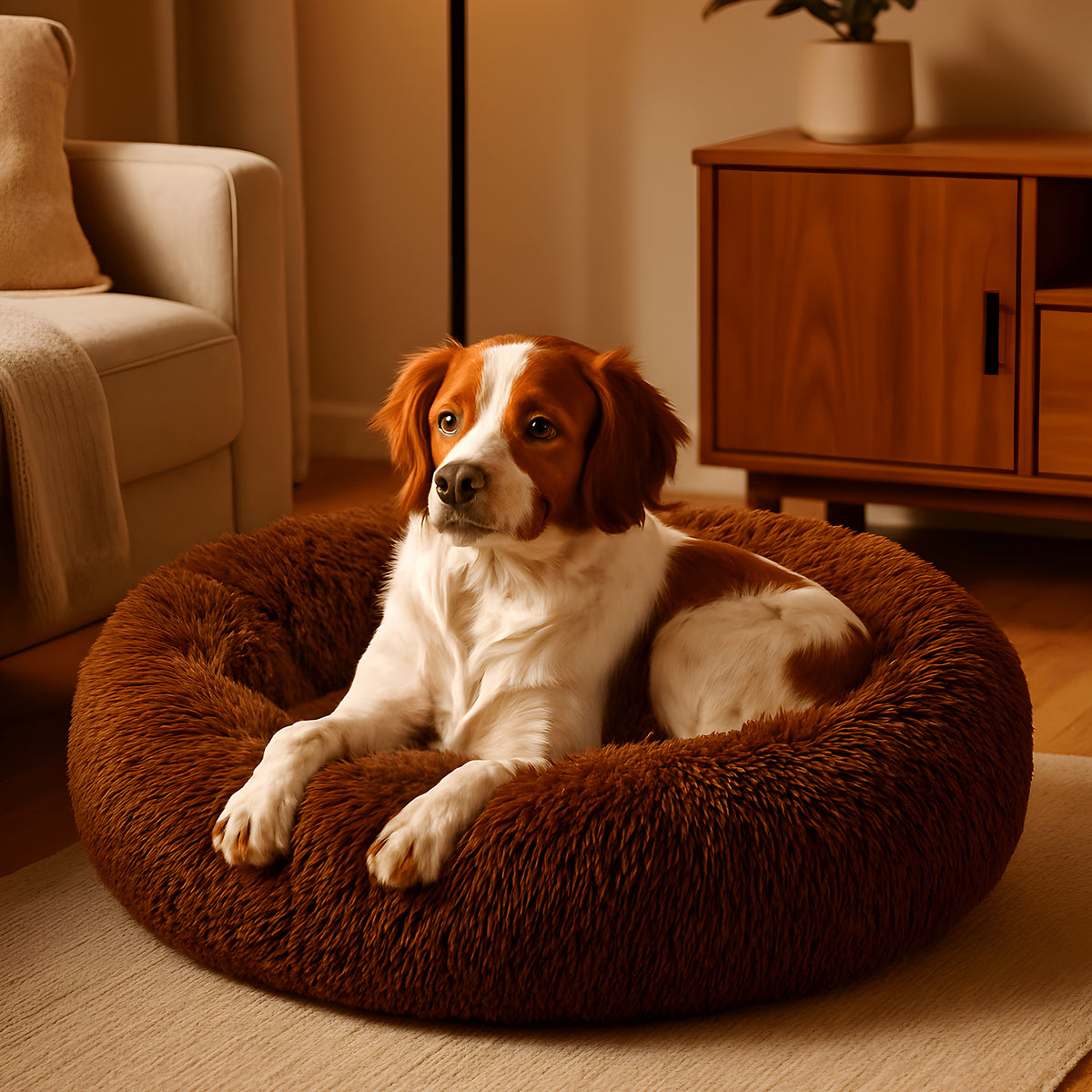 Coussin XL 100 cm en peluche pour chien, 4 coloris