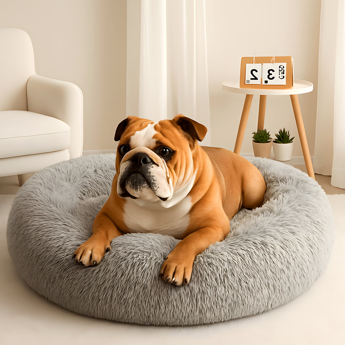 Coussin XL 100 cm en peluche pour chien, 4 coloris
