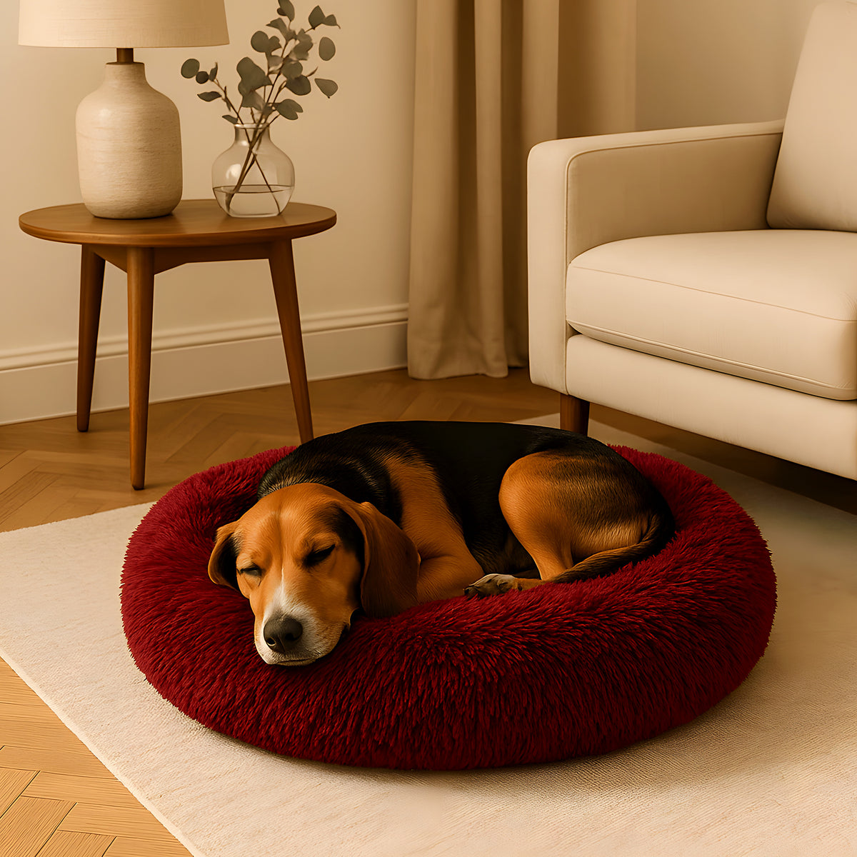 Coussin XL 100 cm en peluche pour chien, 4 coloris