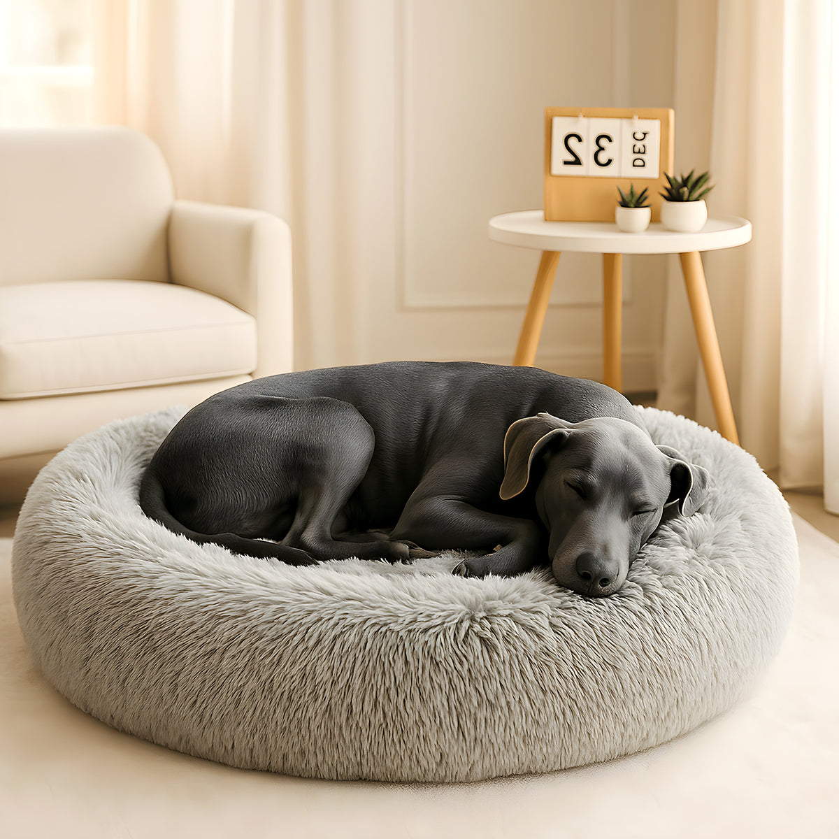 Coussin XL 100 cm en peluche pour chien, 4 coloris