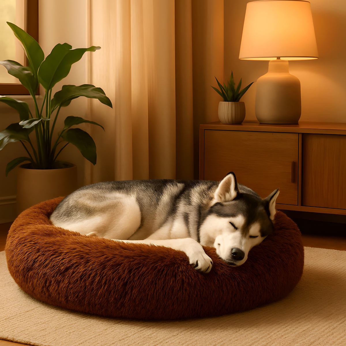 Coussin XL 100 cm en peluche pour chien, 4 coloris