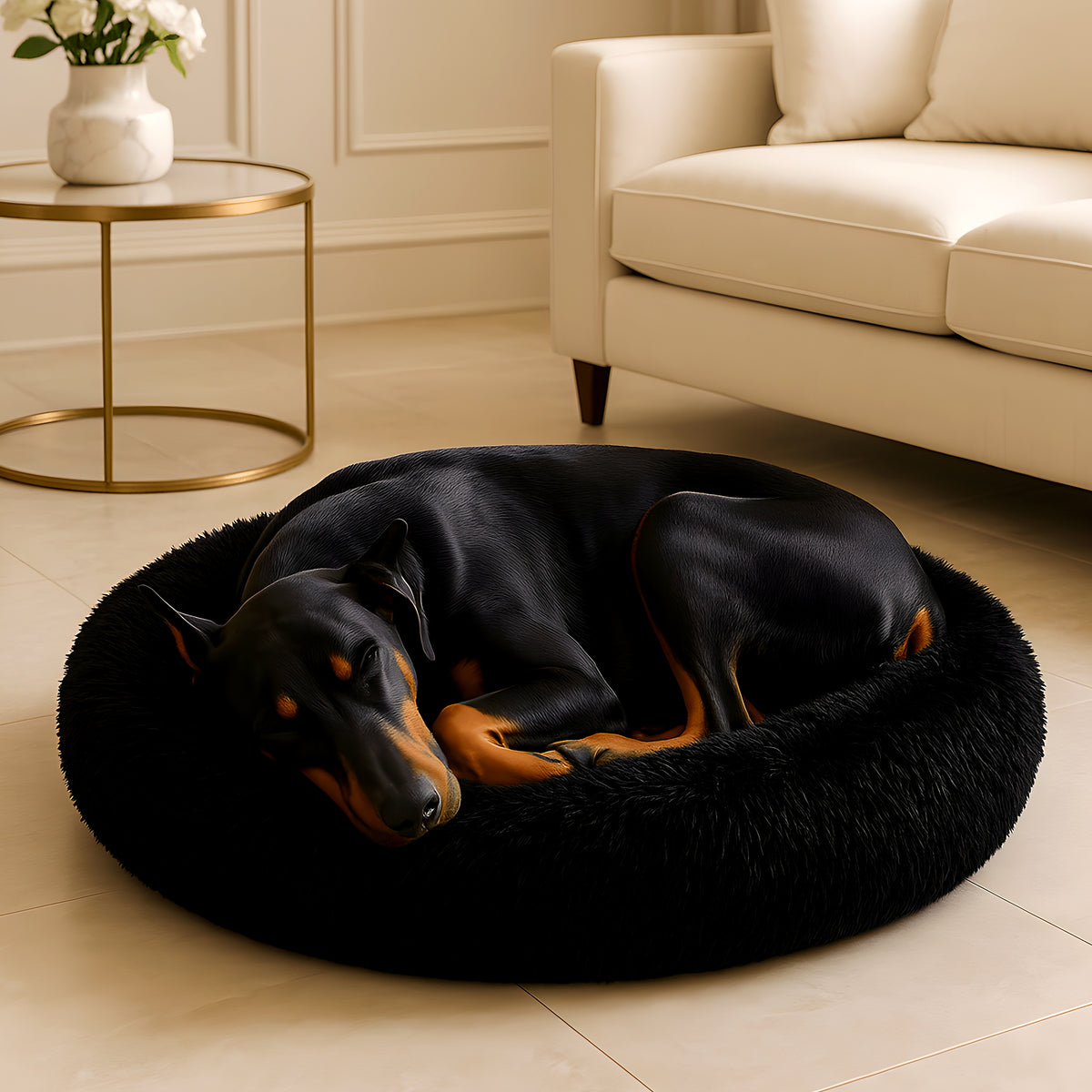 Coussin XL 100 cm en peluche pour chien, 4 coloris