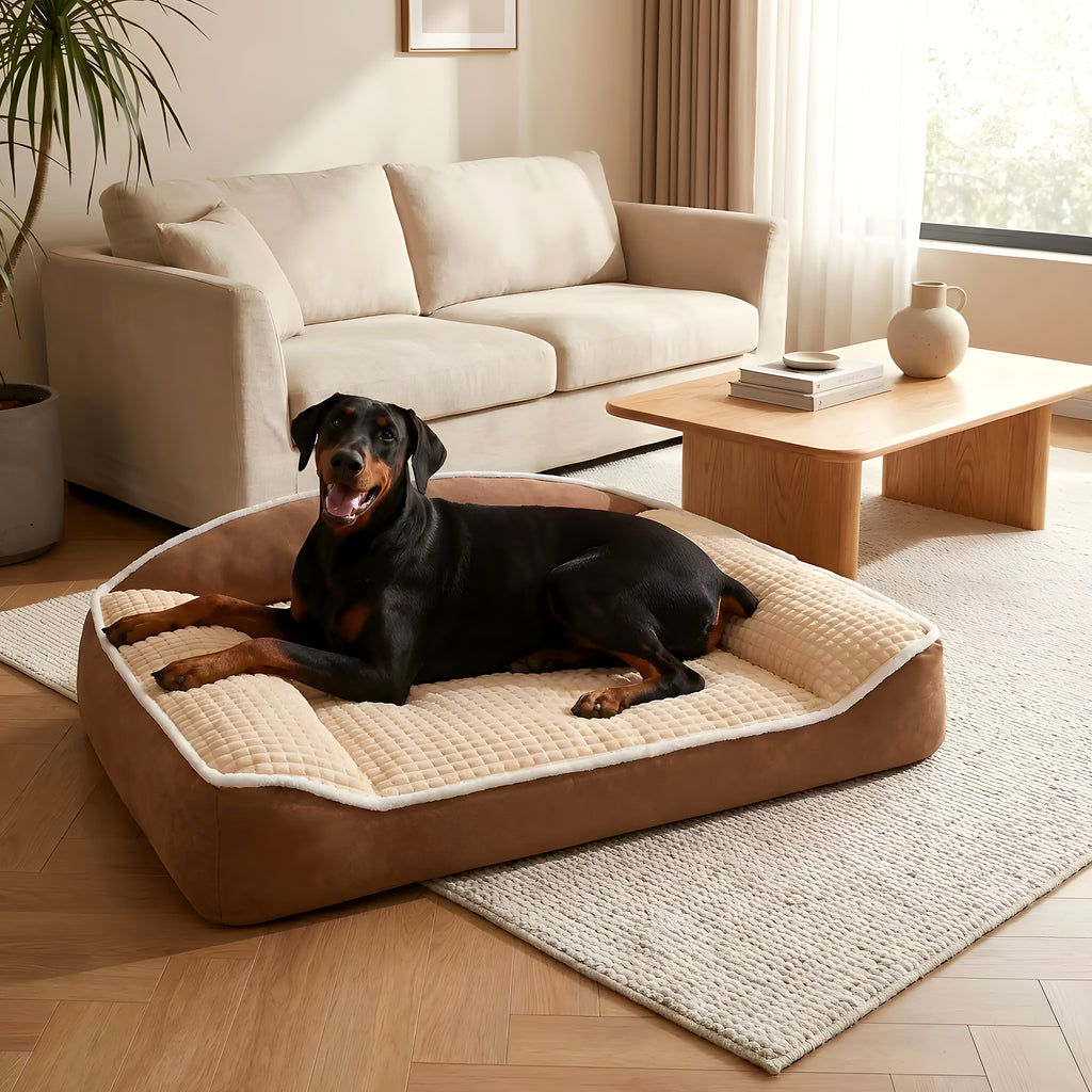 Coussin XXL à mémoire de forme en velours côtelé