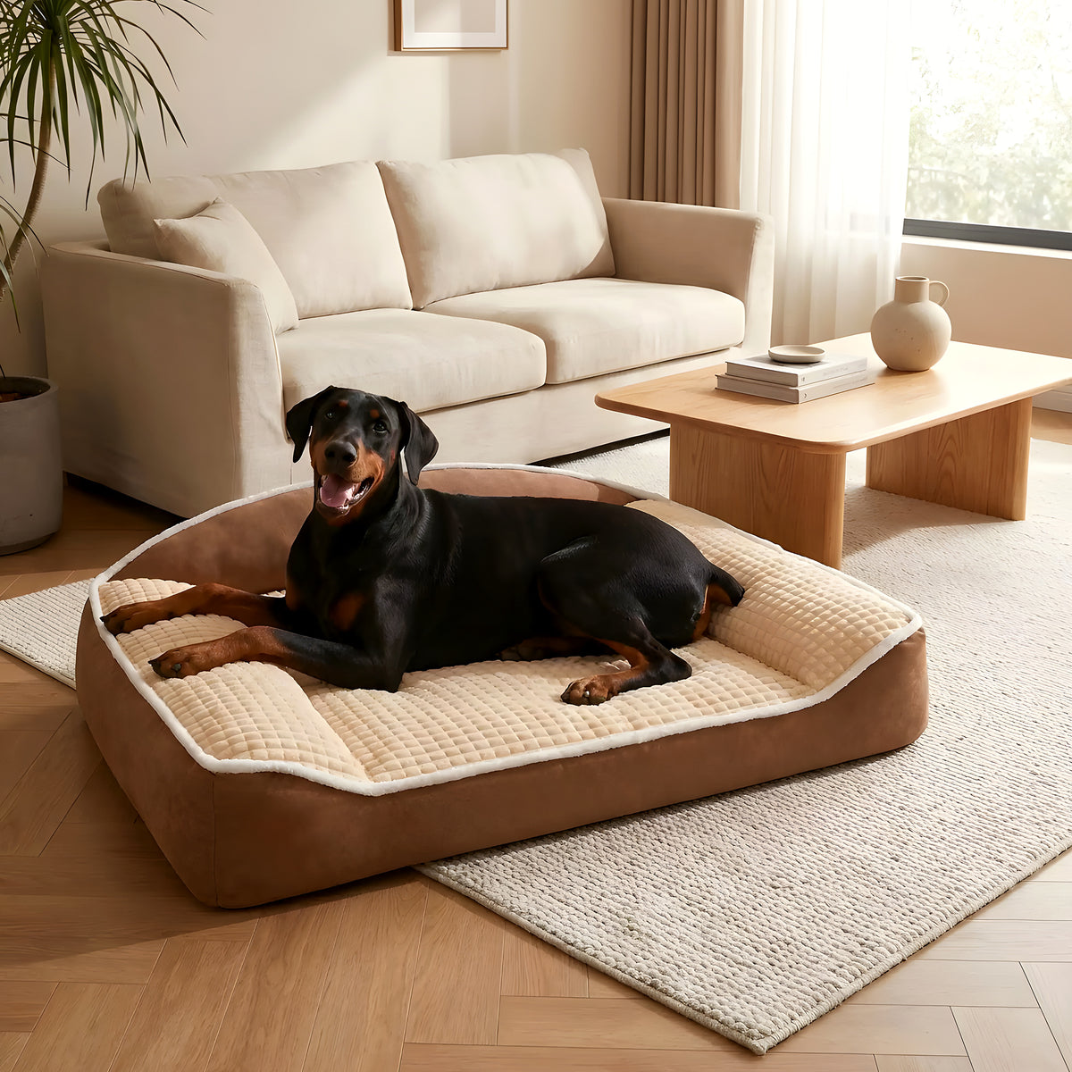 Coussin XXL à mémoire de forme en velours côtelé