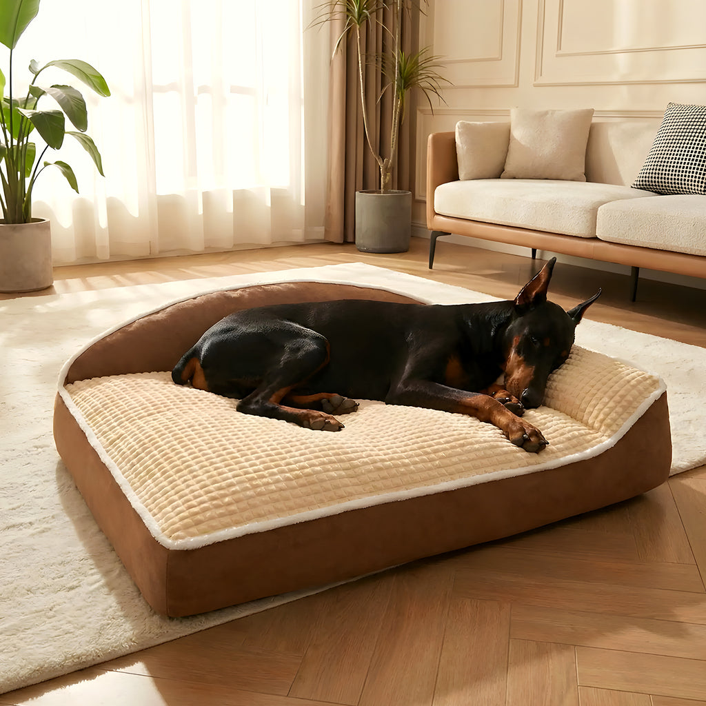 Coussin XXL en velours côtelé imperméable pour chien
