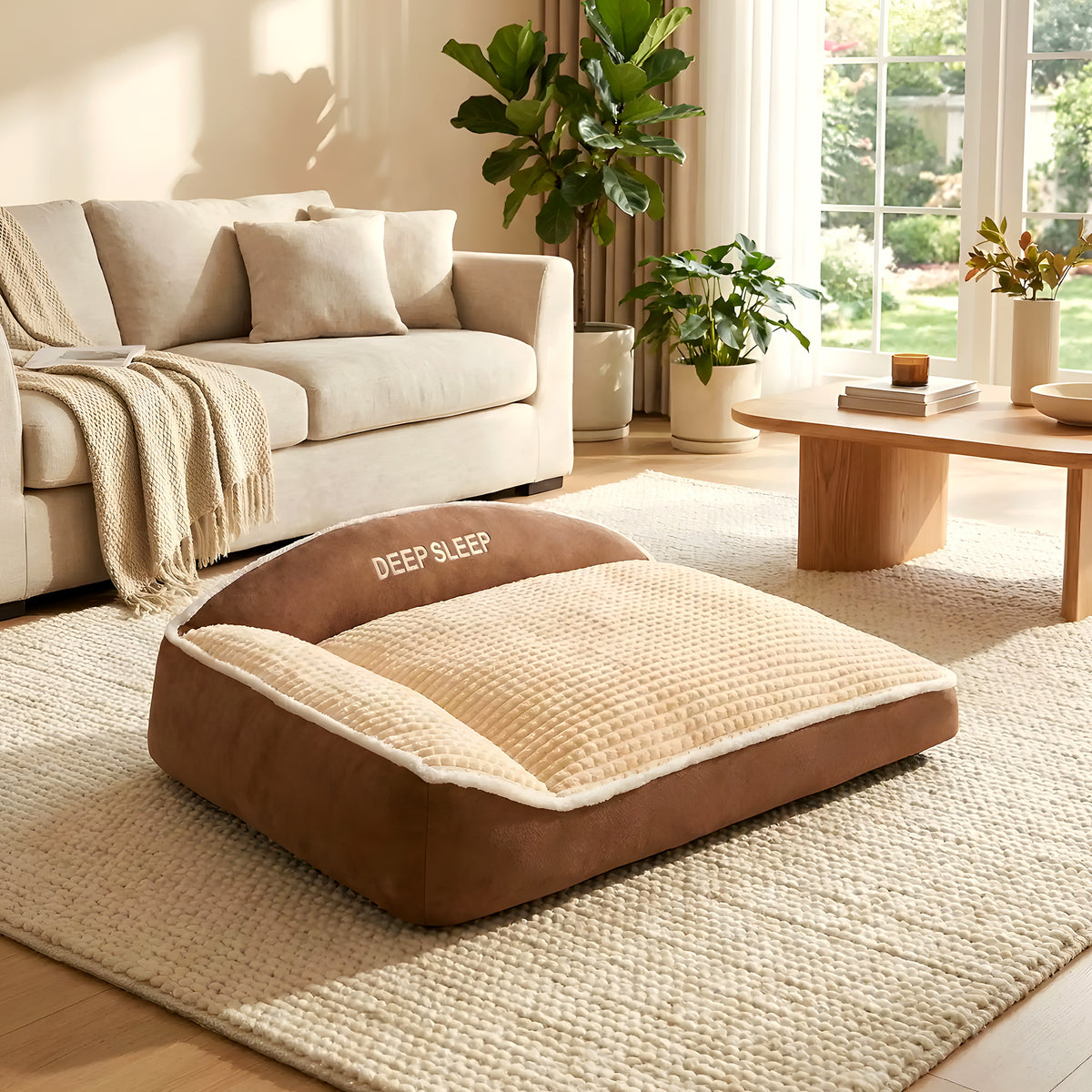 Coussin XXL en velours côtelé imperméable pour chien