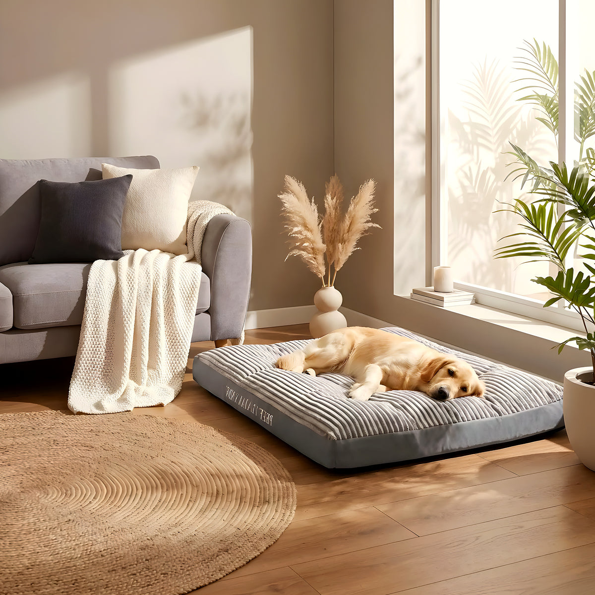 Coussin XXL en velours côtelé pour chien