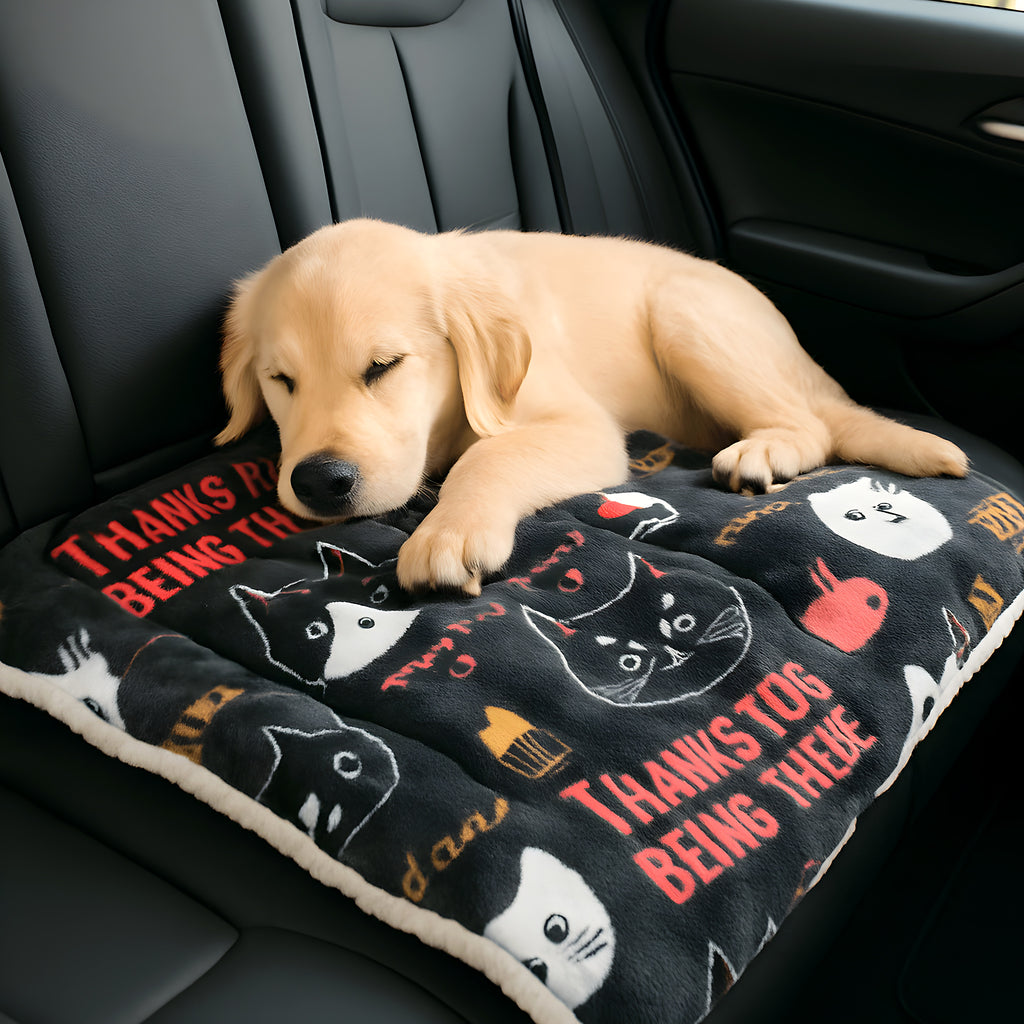 Couverture auto-chauffante multicolore en coton pour chien