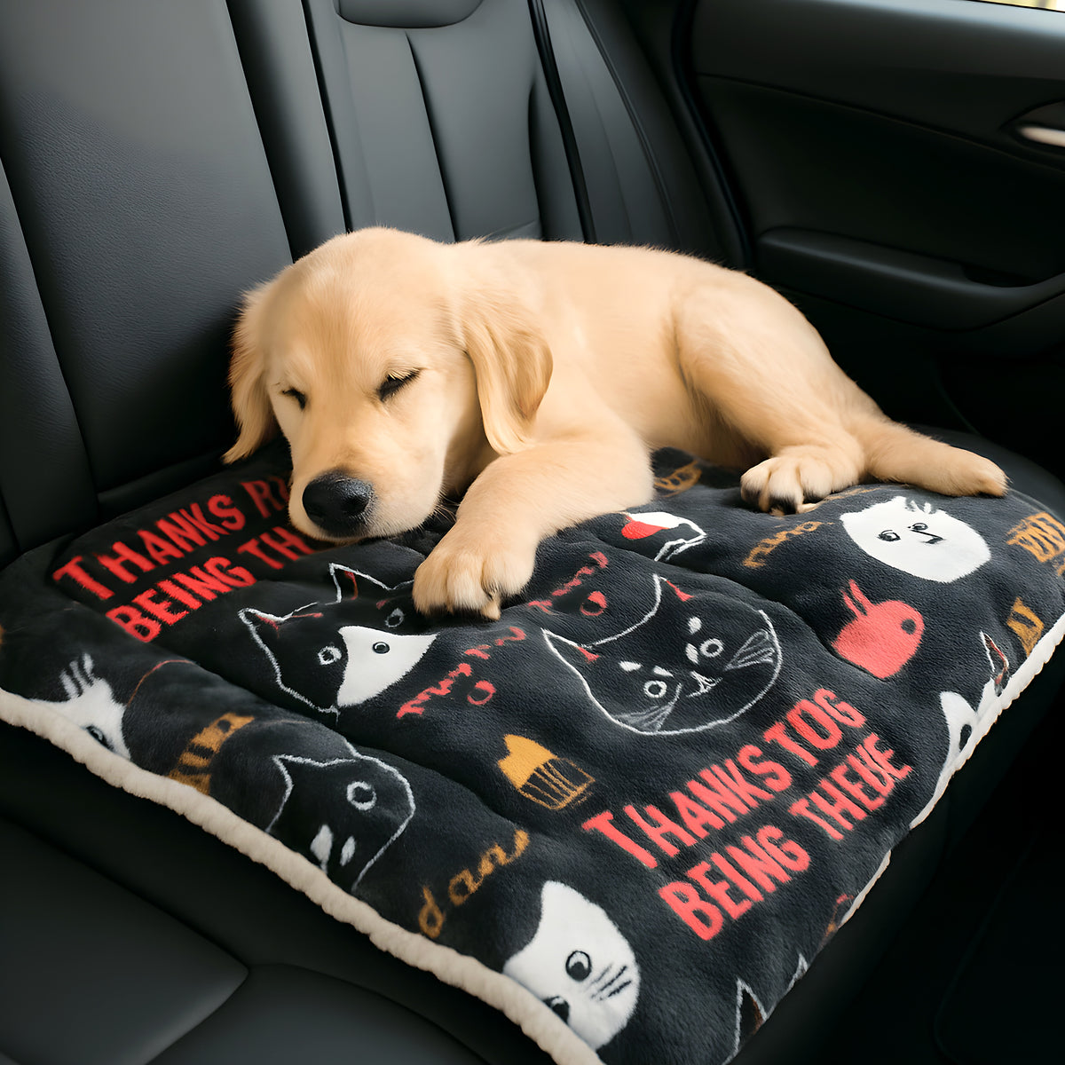 Couverture auto-chauffante multicolore en coton pour chien