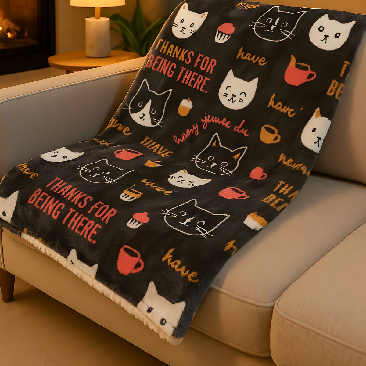 Couverture auto-chauffante multicolore en coton pour chien