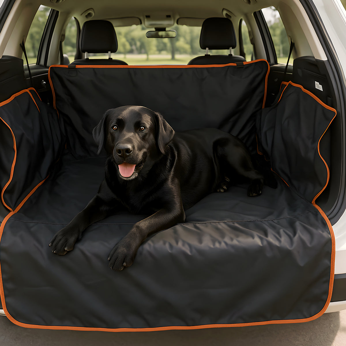 Couverture de coffre imperméable noire pour chien