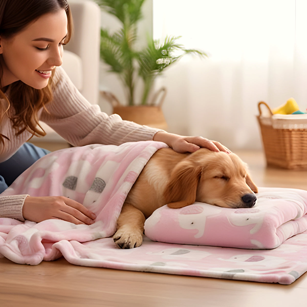 Couverture en velours anti-poils pour chien, 3 coloris