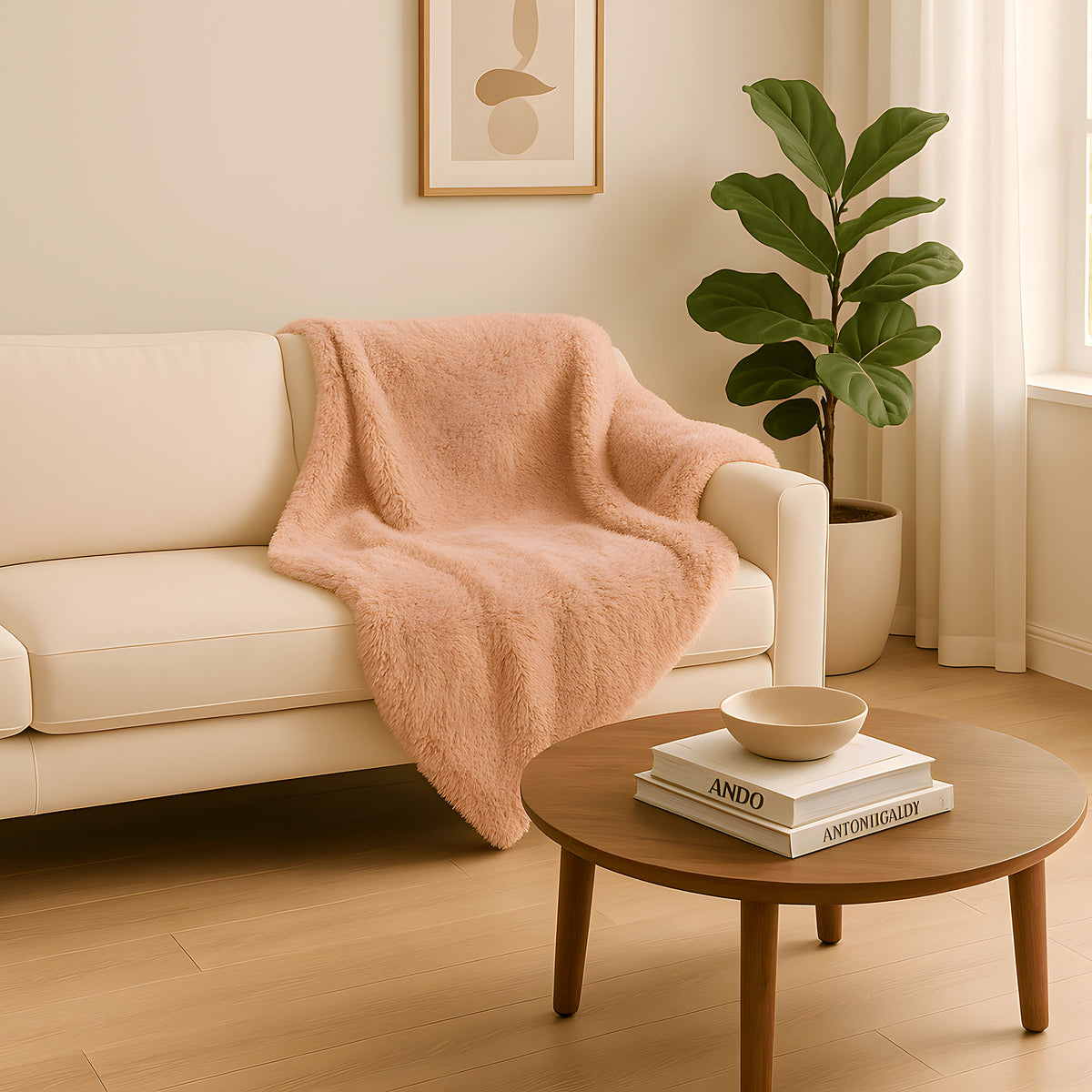Couverture imperméable double face sherpa et fausse fourrure
