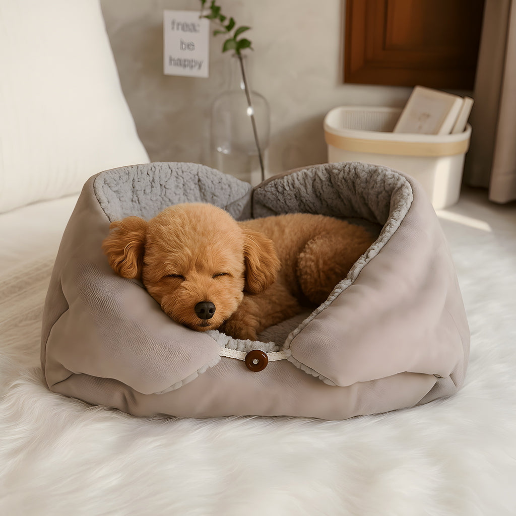 Couverture panier 2-en-1 en peluche pour petit chien