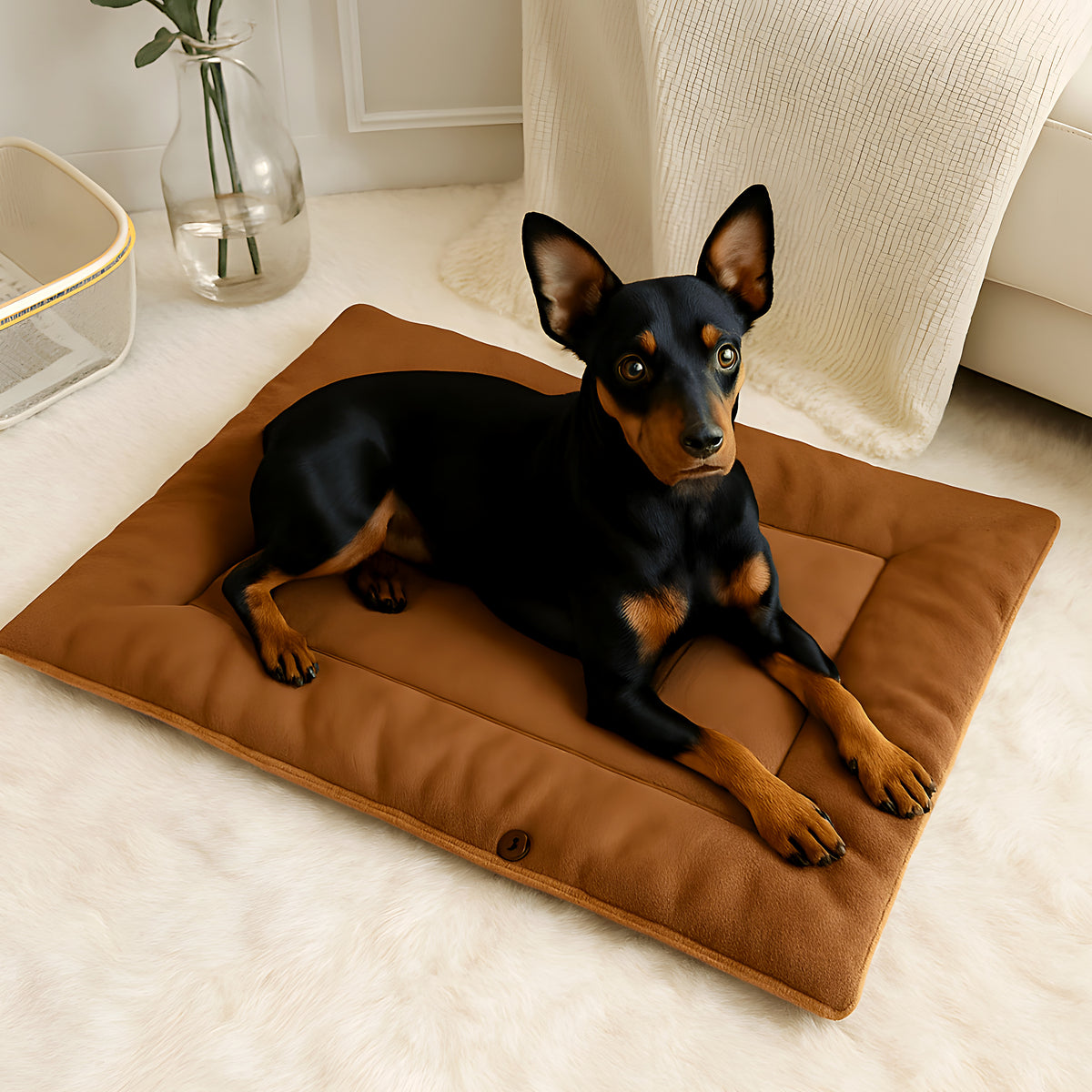 Couverture panier 2-en-1 en peluche pour petit chien