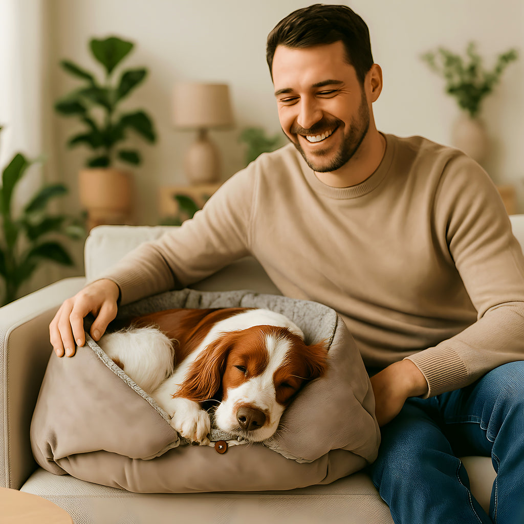 Couverture panier 2-en-1 en peluche pour petit chien