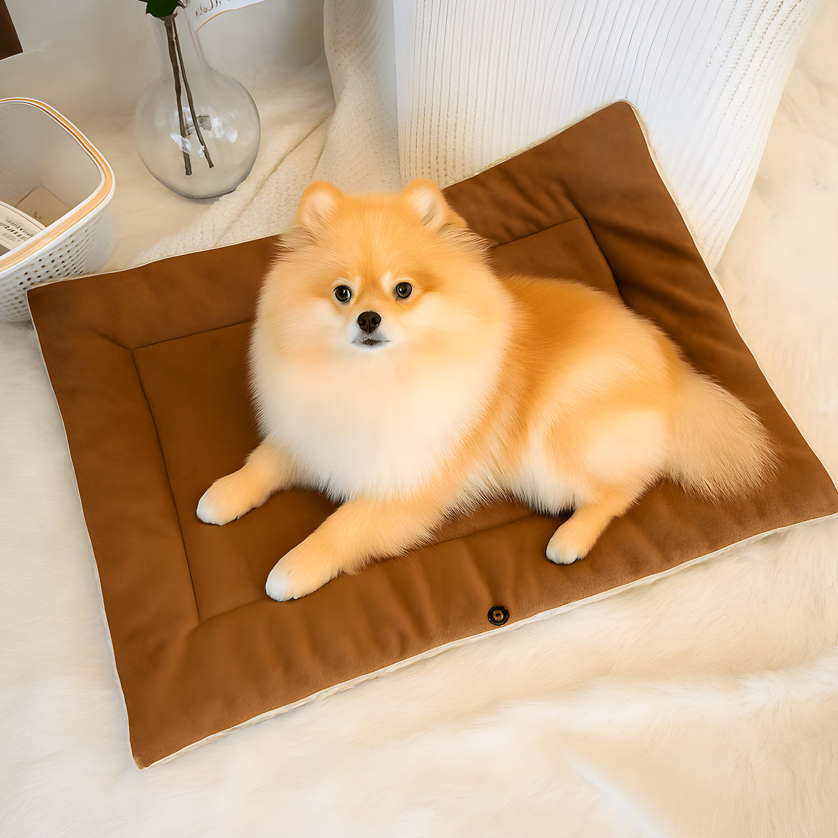 Couverture panier 2-en-1 en peluche pour petit chien