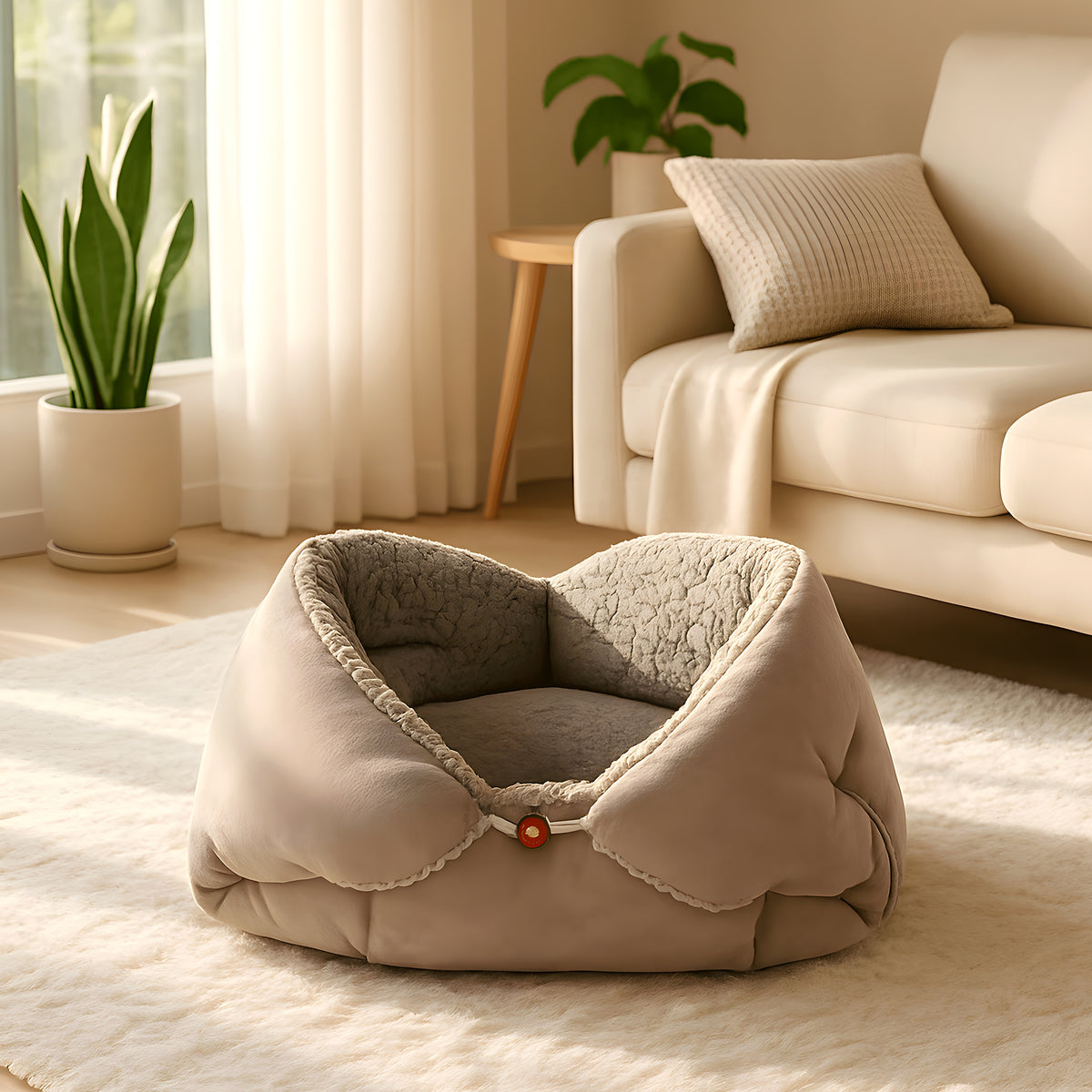 Couverture panier 2-en-1 en peluche pour petit chien