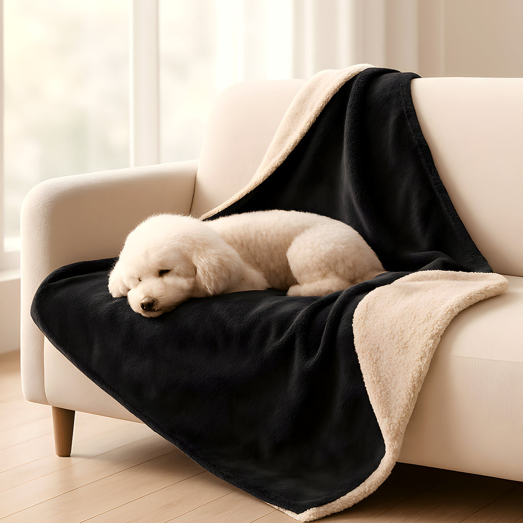 Couverture réversible sherpa et microfibre pour chien