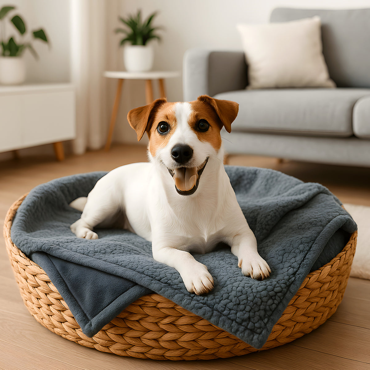 Couverture réversible sherpa et microfibre pour chien