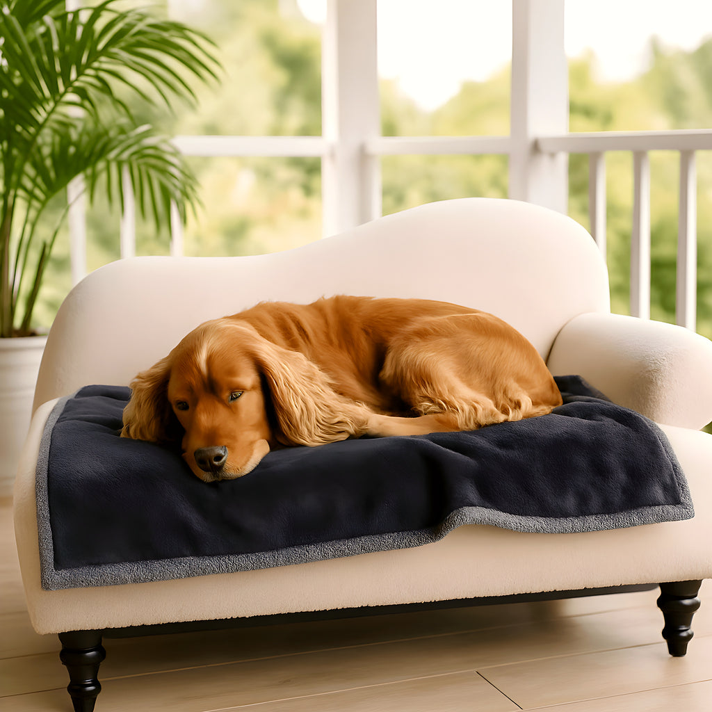 Couverture réversible sherpa et microfibre pour chien