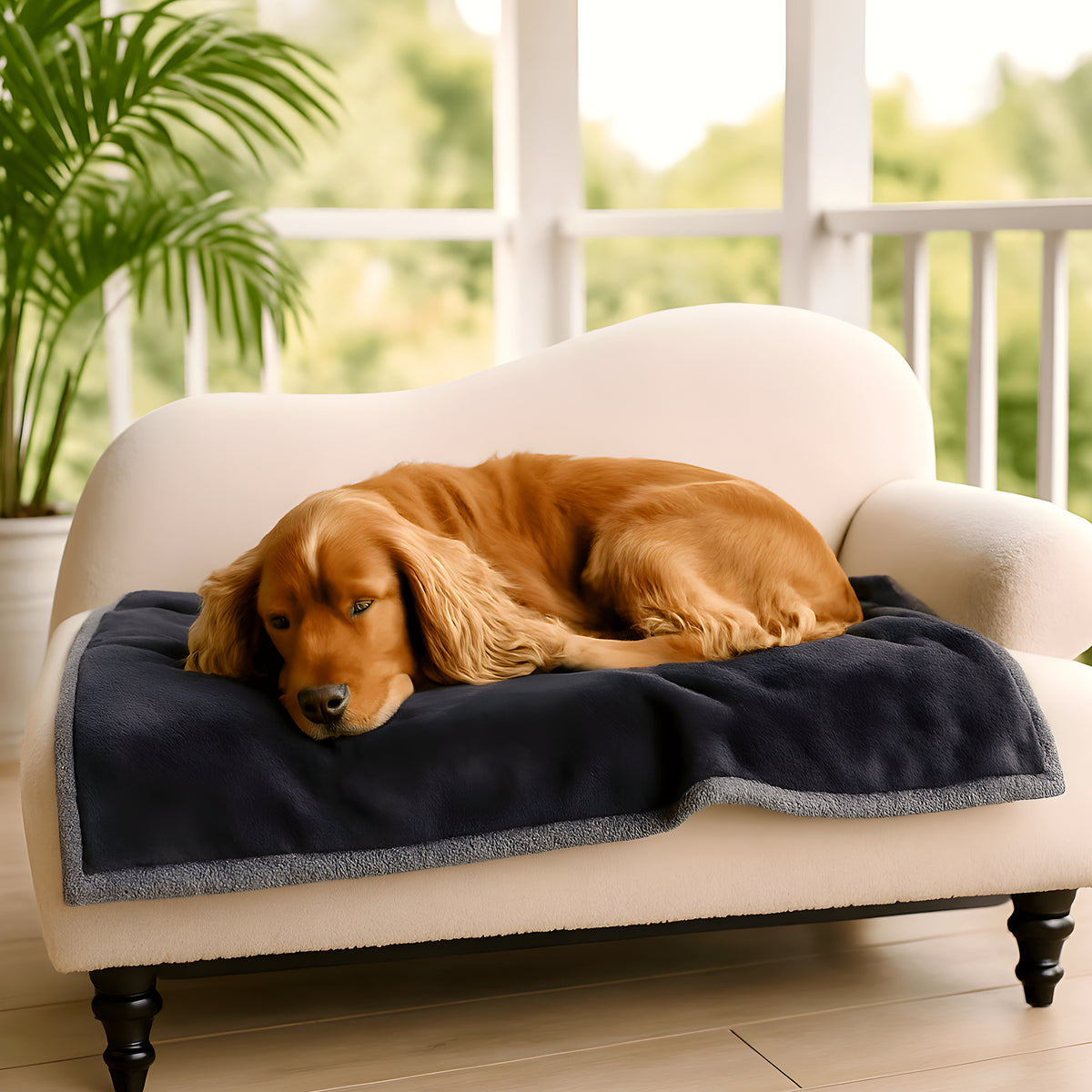 Couverture réversible sherpa et microfibre pour chien